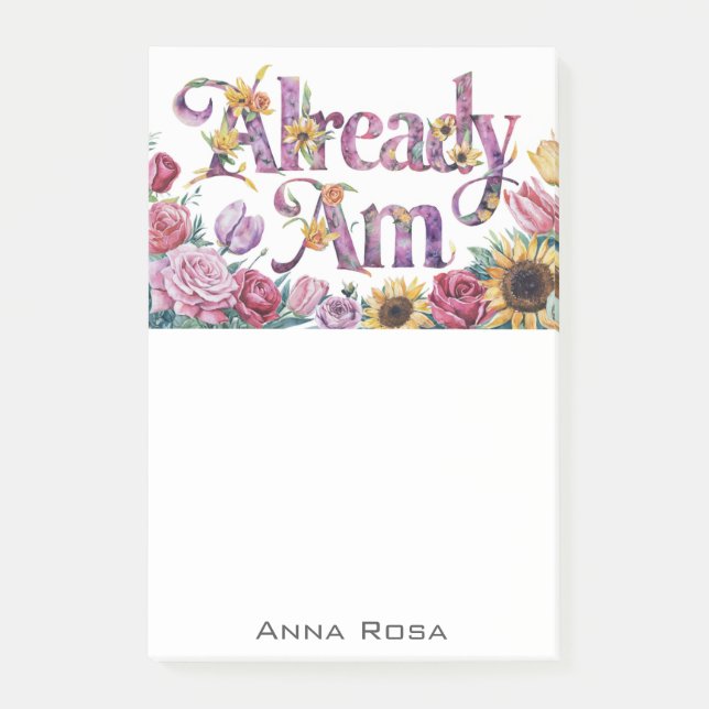 *~* Flowers 1 AM AP85 Manifesting Post-it Block (Framsida)