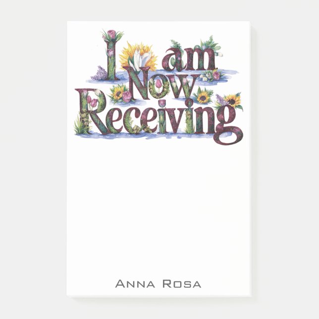 *~* Flowers 21 I MOTTAR NU AP85 Manifesting Post-it Block (Framsida)