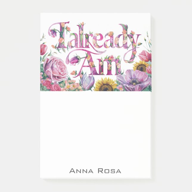 *~* Flowers 5 AM AP85 Manifesting Post-it Block (Framsida)