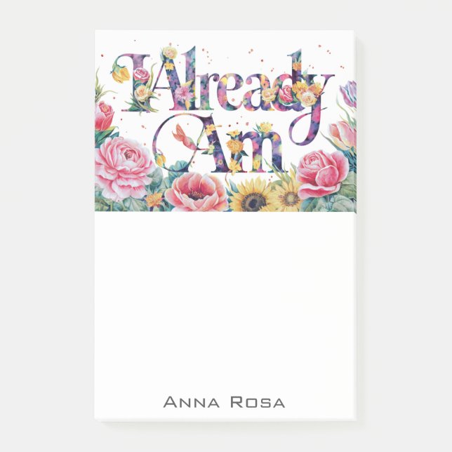 *~* Flowers 7 AM AP85 Manifesting Post-it Block (Framsida)