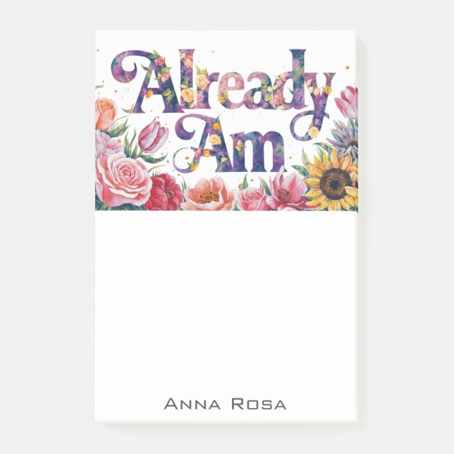 *~* Flowers 8 AM AP85 Manifesting Post-it Block (Framsida)