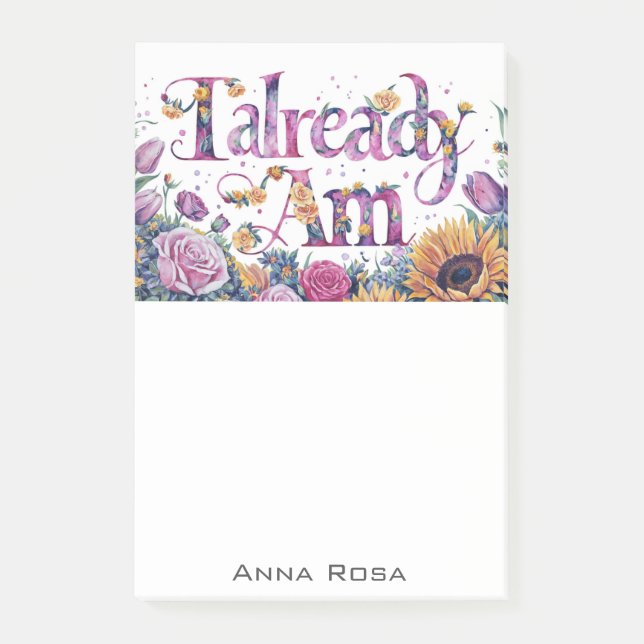 *~* Flowers 9 AM AP85 Manifesting Post-it Block (Framsida)