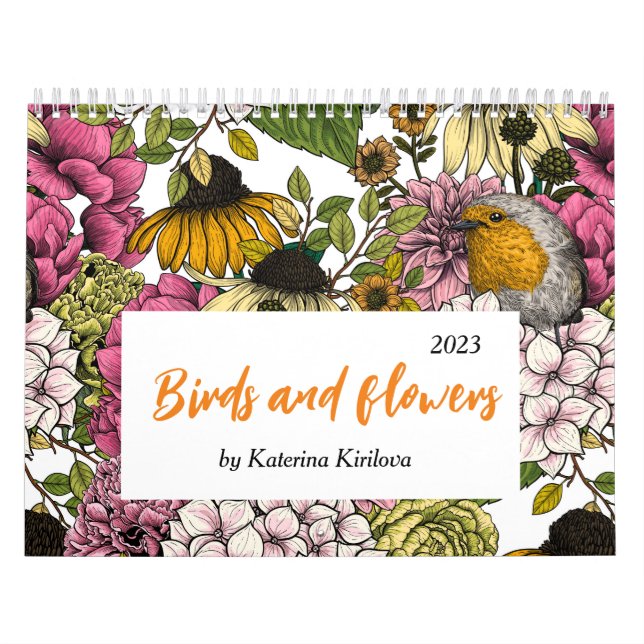 Flowers and birds Calendar Kalender (Omslag)