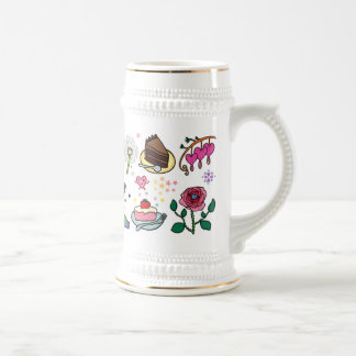 Flowers and cakes mug sejdel