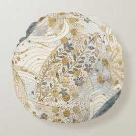 Flowers and leaves combination with lovely Pattern Rund Kudde