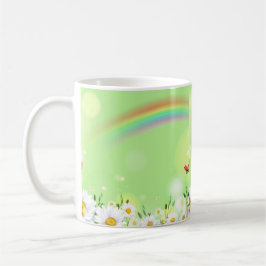 flowers and rainbow kaffemugg