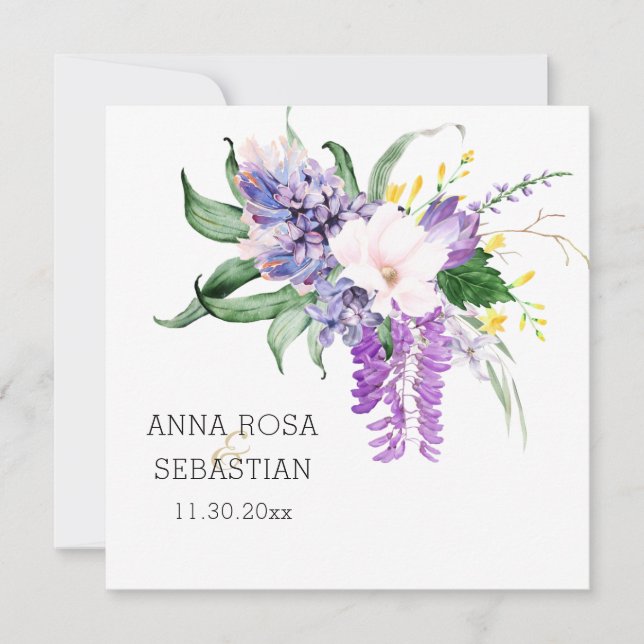 *~* Flowers AR AR15 QR OSA Blommigt Bröllop Inbjudningar (Framsida)