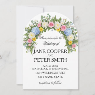 Flowers arrangement Budget Wedding Invitation Inbjudningar