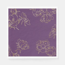 Flowers art nouveau Guld Pappersservett