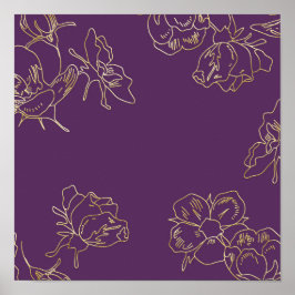 Flowers art nouveau Guld Poster