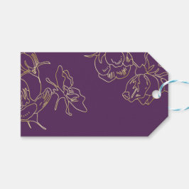 Flowers art nouveau Guld Presentetikett