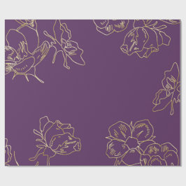 Flowers art nouveau Guld Presentpapper