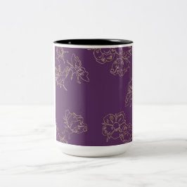 Flowers art nouveau Guld Två-Tonad Mugg