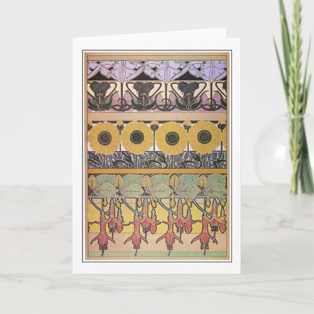 Flowers Art nouveau Stil, Mucha Kort (Framsida)