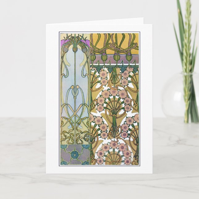 Flowers Art nouveau Stil, Mucha Kort (Framsida)