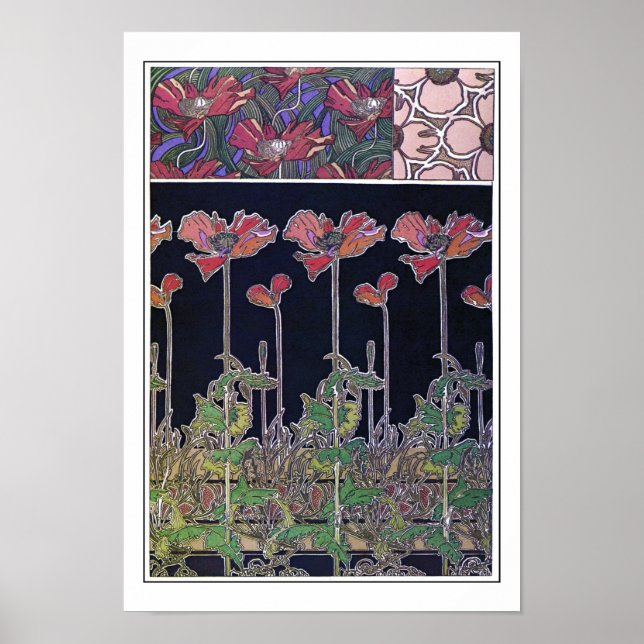 Flowers Art nouveau Stil, Mucha Poster (Framsidan)