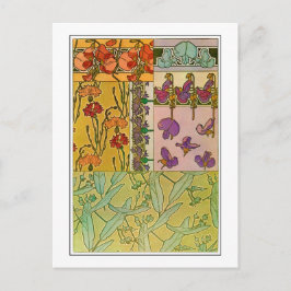 Flowers Art nouveau Stil, Mucha Vykort