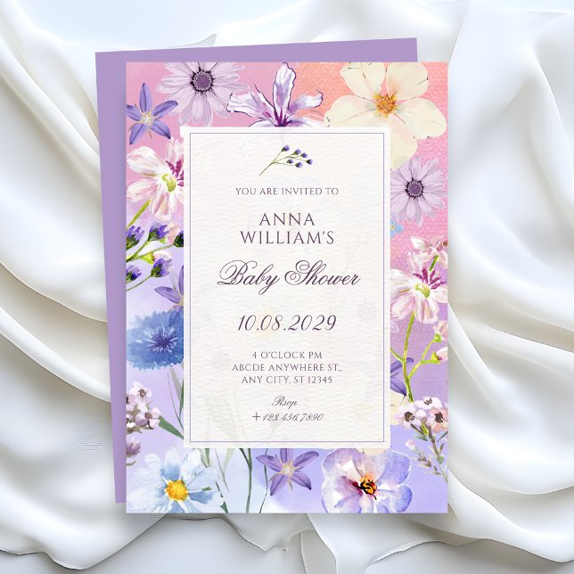 Flowers baby shower inbjudningar (Skapare uppladdad)