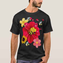 Flowers Bee Funny Retro style Novelty Nature
