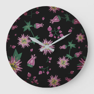 Flowers & Berries Fog Stor Klocka