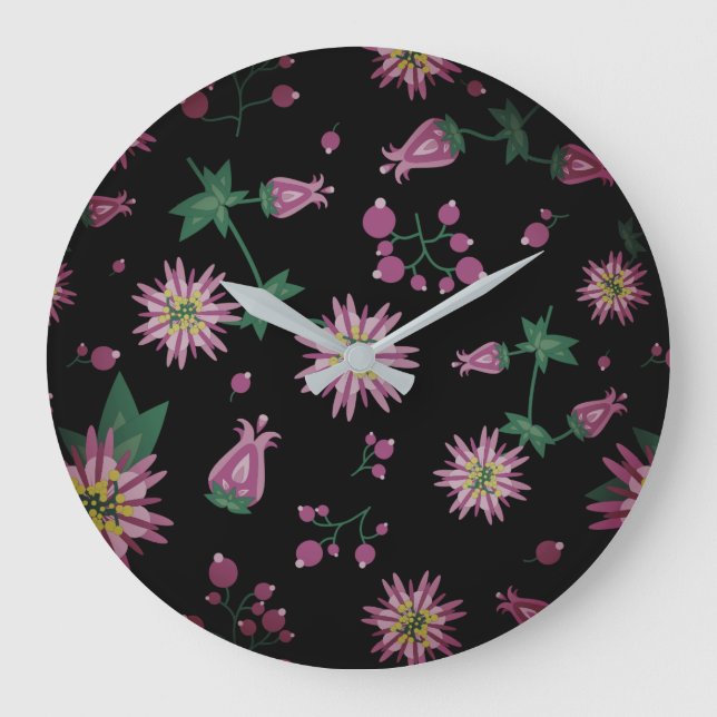 Flowers & Berries Fog Stor Klocka (Framsida)