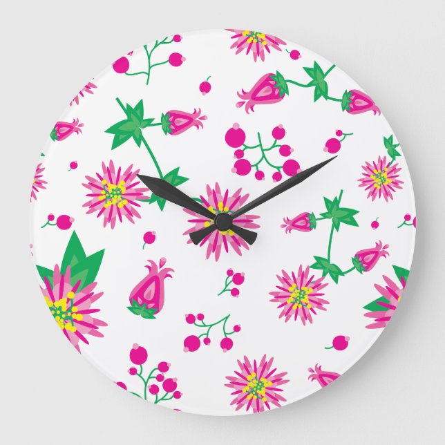 Flowers & Berries Stor Klocka (Framsida)