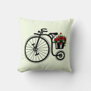 Flowers Bike Dekorativ kudde - Anpassade