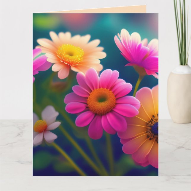 FLOWERS BIRTHDAY FLORFUL GREETARD TACK KORT (Framsida)