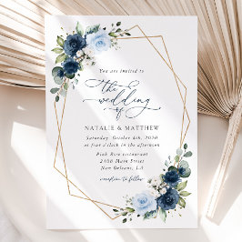 Flowers, Blåa blommor, Boho, Blommigt Bröllop Inbjudningar