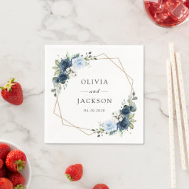 Flowers, Blåa blommor, Boho, Blommigt Bröllop Pappersservett