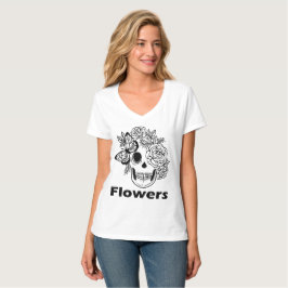 Flowers black and white t shirt