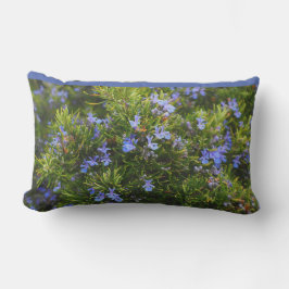 Flowers Blommigt Greenery Fullt Bloom Blue Outdoor Lumbarkudde