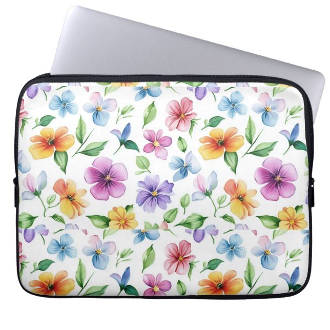 Flowers Blommönster Sublication-95652 Laptop Fodral (Framsidan)