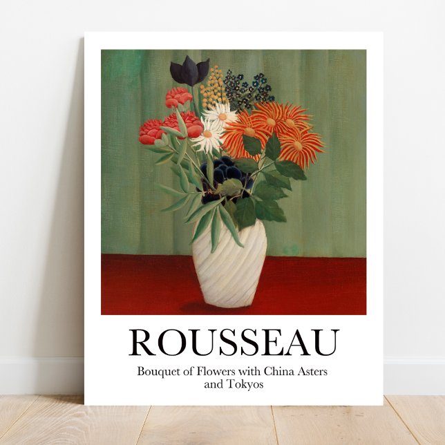 Flowers Bouquet av Henri Rousseau Poster (Bold & Beautiful: Rousseau's "Bouquet of Flowers." Vibrant art poster)