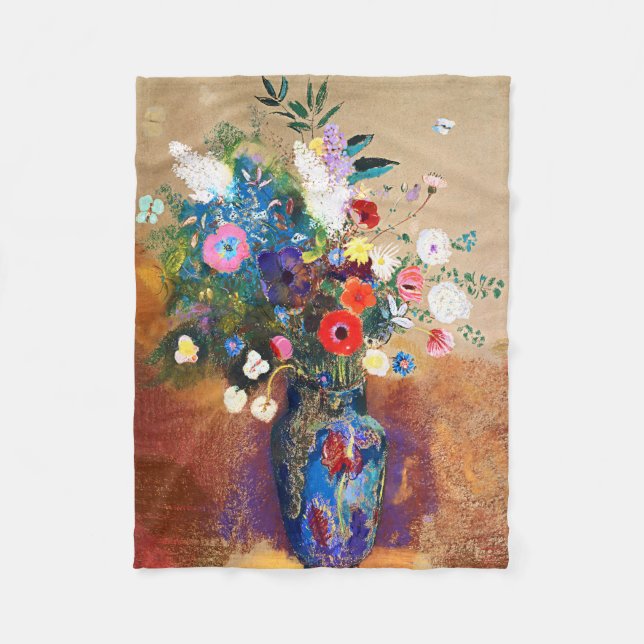 Flowers Bouquet av Odilon Redon Fleecefilt (Framsidan)