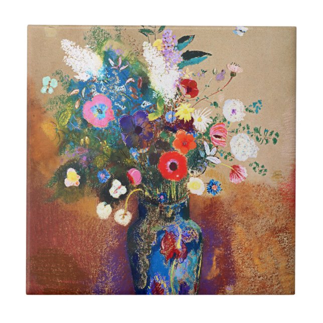 Flowers Bouquet av Odilon Redon Kakelplatta (Framsidan)
