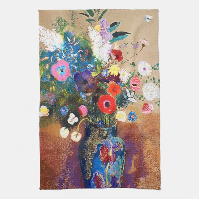 Flowers Bouquet av Odilon Redon Kökshandduk (Vertikal)