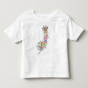 Flowers Bouquet Giraffe Baby T-Shirt