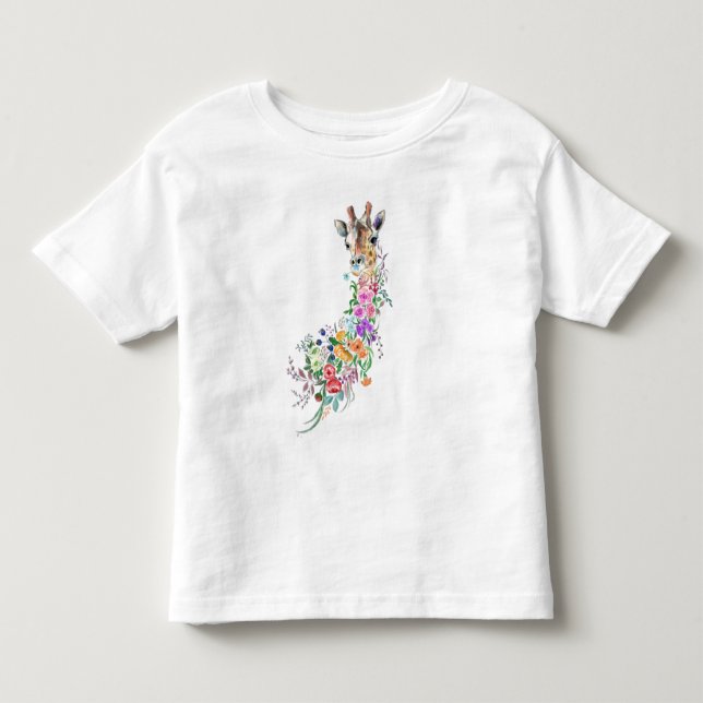 Flowers Bouquet Giraffe Baby T-Shirt (Framsida)