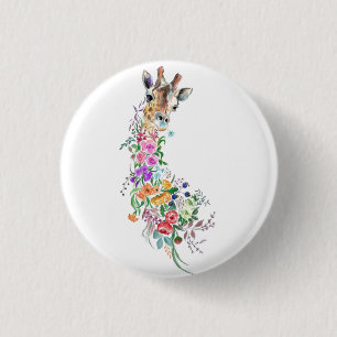 Flowers Bouquet Giraffe Button Knapp