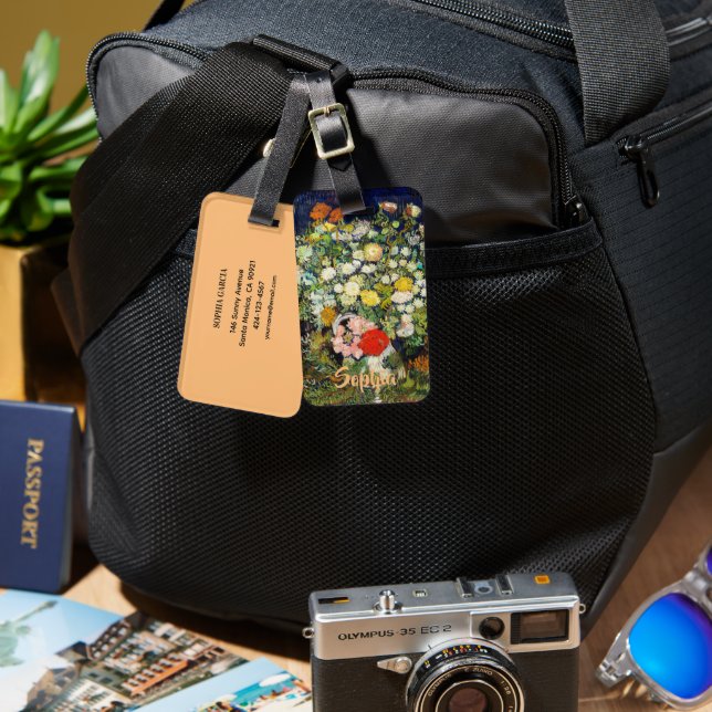 Flowers Bouquet i Vas av Vincent Van Gogh Bagagebricka (Fram & Baksida)