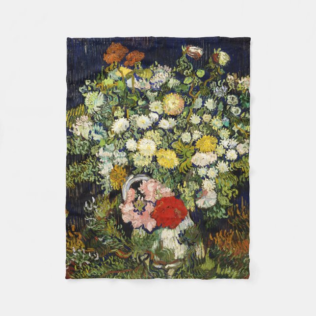 Flowers Bouquet i Vas av Vincent Van Gogh Fleecefilt (Framsidan)