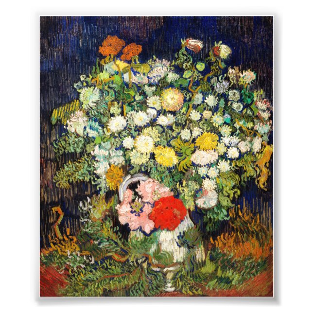 Flowers Bouquet i Vas av Vincent Van Gogh Fototryck (Framsidan)