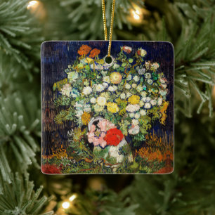Flowers Bouquet i Vas av Vincent Van Gogh Julgransprydnad Keramik