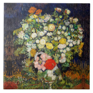 Flowers Bouquet i Vas av Vincent Van Gogh Kakelplatta