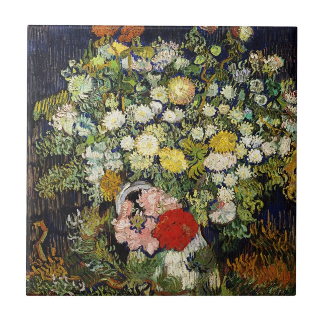 Flowers Bouquet i Vas av Vincent Van Gogh  Kakelplatta (Framsidan)
