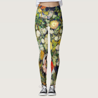 Flowers Bouquet i Vas av Vincent Van Gogh Leggings