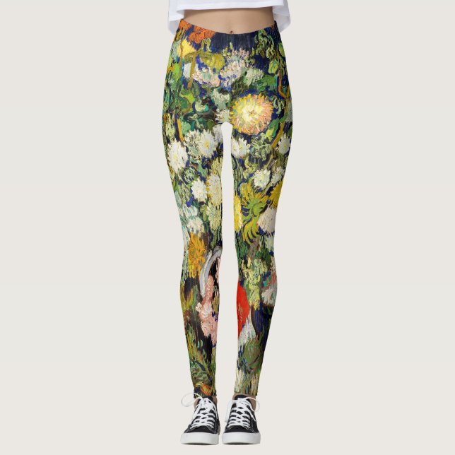 Flowers Bouquet i Vas av Vincent Van Gogh Leggings (Framsida)