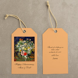 Flowers Bouquet i Vas av Vincent Van Gogh Presentetikett