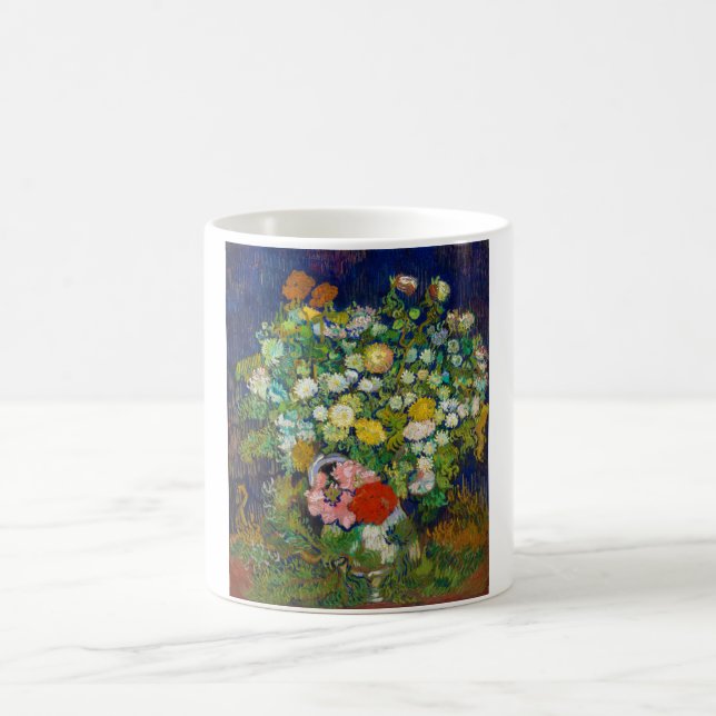 Flowers Bouquet i Vas, Van Gogh Kaffemugg (Center)